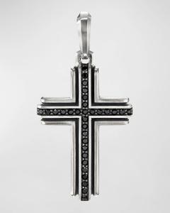 Мужской кулон-крест в стиле деко, серебро, 34 мм David Yurman, цвет Silver