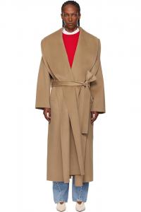 Róhe Бежевое фирменное двустороннее пальто-шарф