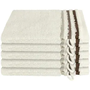 Мочалка Skyline Color из 100% хлопка с элегантной полосатой каймой MADE IN GREEN by OEKO-TEX Schiesser, кремовый