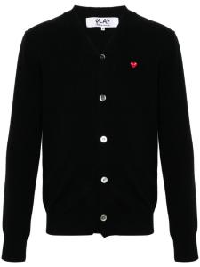 Шерстяной кардиган с нашивкой Comme Des Garçons Play, черный