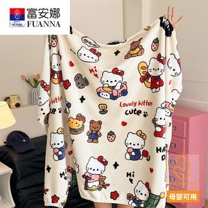 Fuanna Плед из кораллового вельвета 150х200 см, дизайн Fun Cat, класс A