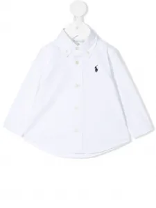 Рубашка с вышитым логотипом POLO RALPH LAUREN KIDS, белый