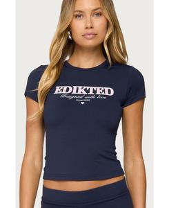 Женская футболка с надписью С любовью Edikted, Navy