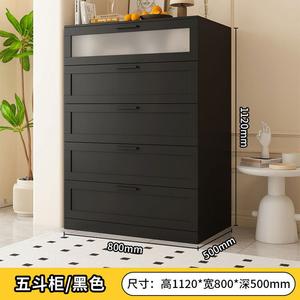 Yu Senyi Комод 110х800х500 см для гостиной и спальни из кованого железа, 5 ящиков, напольный, настенный, черный Rizhi