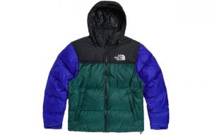 Пуховик мужской сине-зеленый THE NORTH FACE