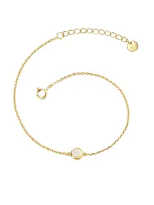 Glanzstücke München Браслет из стерлингового серебра с лунным камнем (синтетическим) в оправе из желтого золота