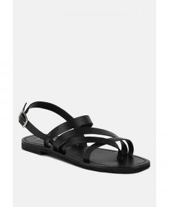 SLOANA Женские сандалии на плоской подошве с ремешками Rag & Co, черный