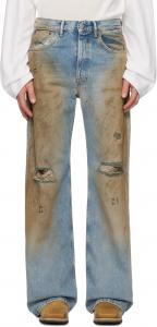 Синие джинсы свободного кроя 2021M Acne Studios, Mid blue