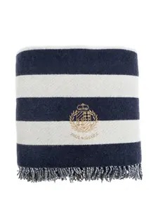 Полосатое вышитое одеяло Paul & Shark, синий