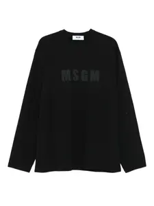 Футболка с длинными рукавами и логотипом MSGM, черный