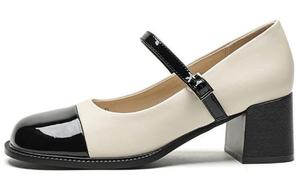 Туфли Мэри Джейн женские бежевый/черный Josiny