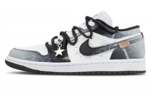 Jordan Баскетбольные кроссовки Air 1 Slip Low Top Vintage унисекс, черно-серые