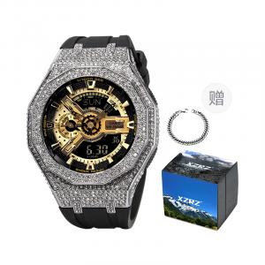 Унисекс золотые часы CASIO с двойным дисплеем: жидкокристаллическим и аналоговым