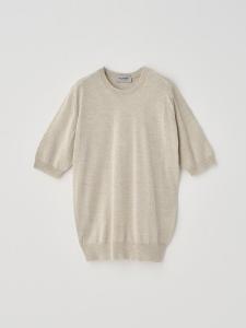 Вязаный пуловер с круглым вырезом и короткими рукавами | CERICE | 30G, современный крой