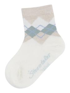 Sterntaler Шерстяные клетчатые носки цвета экрю