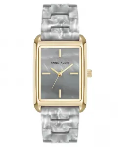 Женские часы Quartz Delicate Rectangular, светло-серые, ацетатный браслет, 26 мм Anne Klein