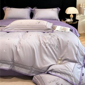 LUOLAI HOME Комплект постельного белья 4 предмета: простыня на резинке 180 см, пододеяльник 220x240 см