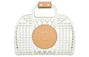 FENDI Кожаная корзинка сумка женская маленькая белая