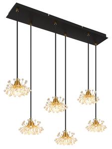 Globo lighting Светодиодный подвесной светильник "Fiore" в черно-золотом исполнении - (Ш)77,5 x (В)120 x (Г)24 см