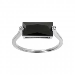 Autentica - кольцо-пасьянс с багетом 3,80 карата Autentica, Rhodium