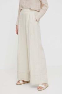 Льняные брюки United Colors of Benetton, бежевый