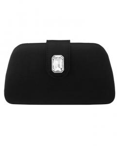 Большой клатч-минодьер, украшенный кристаллами Nina, серый