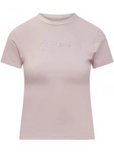 Футболка с логотипом Coperni из страз, розовый