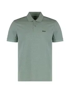 Хлопковое поло Boss, зеленый