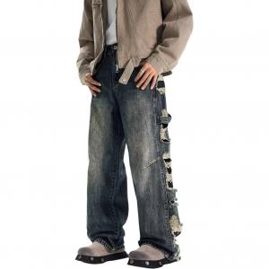 NEVER RULE Джинсы Unisex Blue Moderate Straight Fit