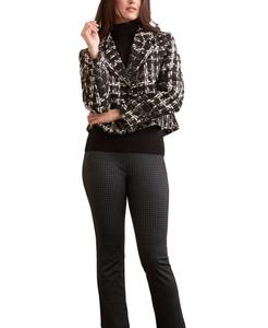 Женский клетчатый блейзер из букле с пуговицами спереди TRIBAL, Black