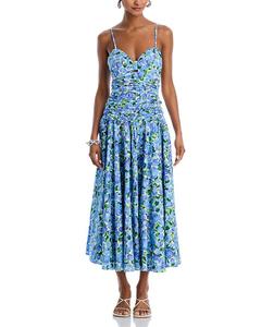 Макси-платье с драпировкой - эксклюзив AQUA, синий