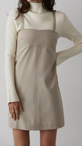 Мини-платье-комбинация Orian бежевого цвета CRESCENT