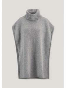 Светло-серый вязаный свитер-пончо Hessnatur