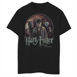Футболка с графическим изображением «Гарри Поттер и Дары Смерти» для мальчиков 8–20 лет, групповая фотография Harry Potter