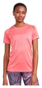 Женская джерси с короткими рукавами Craft Core Essence с логотипом розового цвета