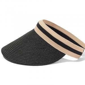 AAJF Женская шляпа с широкими полями для защиты от солнца, Beige with Black Edge