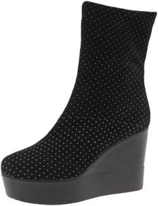 Женские модные короткие ботинки на толстой подошве, однотонный дизайн, удобные и повседневные, подходят для ежедневных поездок. Fusecottc, Black 1