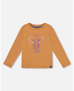 Хлопковая футболка с длинным рукавом для мальчика, цвет кешью-коричневый - для малышей/детей Deux par Deux, Cashew brown