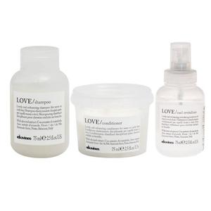 Мини-набор: шампунь 75мл + кондиционер 75мл + освежающий спрей 75мл Davines, Love Curl