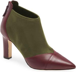 Женские нарядные ботильоны FOWT с заостренным носком, каблук-килт, разноцветные короткие ботильоны из замши и кожи, задняя молния, зимние и осенние теплые повседневные рабочие туфли, размеры 4-16 US, Green Red