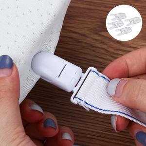 Регулируемые зажимы для простыни Fyeme 4 шт, белый