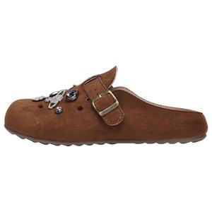 Женские тапочки Quiet с закрытым носком, устойчивые к истиранию XMISTUO, коричневый