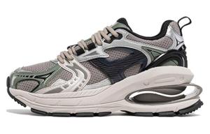 Проект* Амортизирующие износостойкие низкие массивные кроссовки LiNing для женщин серо-черные