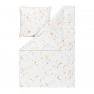 Estella Постельное белье из трикотажа, 135x200 см, оранжевый цветочный узор