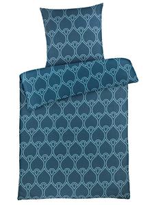 Постельное белье из сирсакера синего цвета Carpe Sonno, 135 x 200 + 80 x 80 см