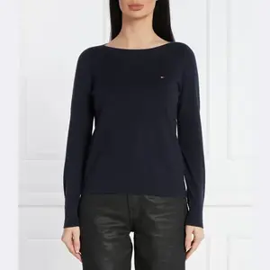 Свитер с боа стандартного кроя Tommy Hilfiger, синий