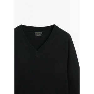 Джемпер V-NECK Massimo Dutti, черный