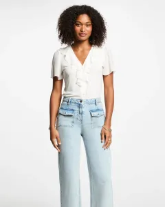 Женская футболка с коротким рукавом и оборками Morgan, белый