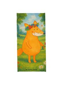 Mr. & Mrs. Panda Банное полотенце с изображением лисы и цветочным рисунком, без надписи, бирюзовые пастельные тона