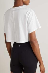 LULULEMON укороченная футболка All Yours из хлопка Pima, белый